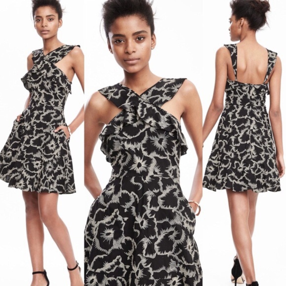 Banana Republic Embroidered Dress with Pockets